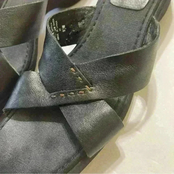 Easy Spirit Crossband Slip-on Sandal Black Size 9.5 Leather Upper - Picture 6 of 8